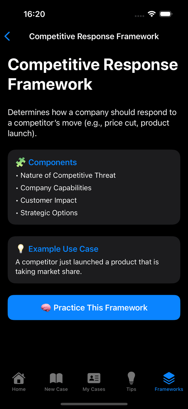 Real case frameworks