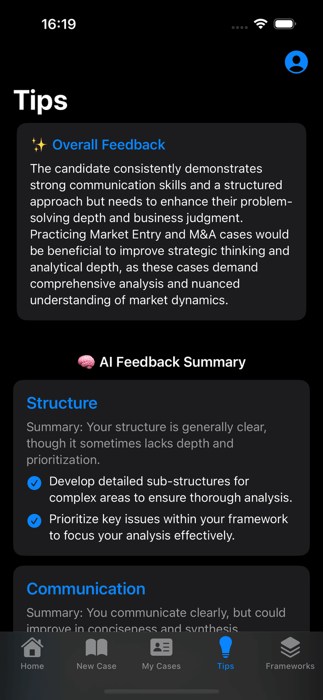 Detailed AI feedback
